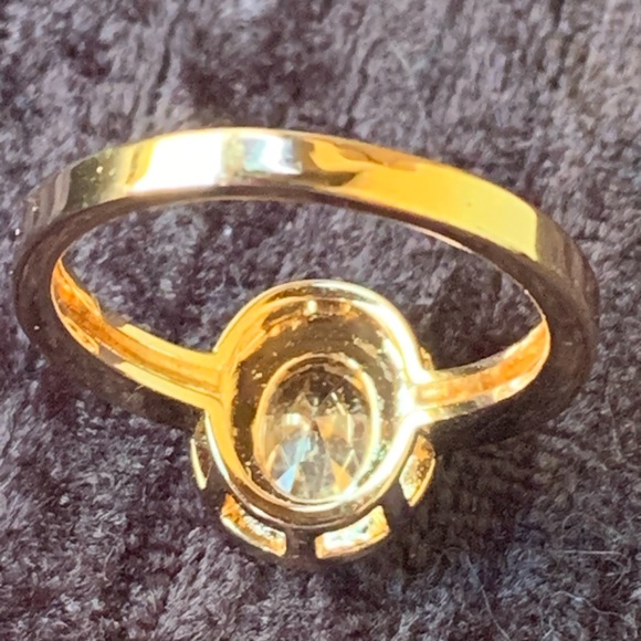 Micro pave faux diamond halo ring - Picture 4 of 7